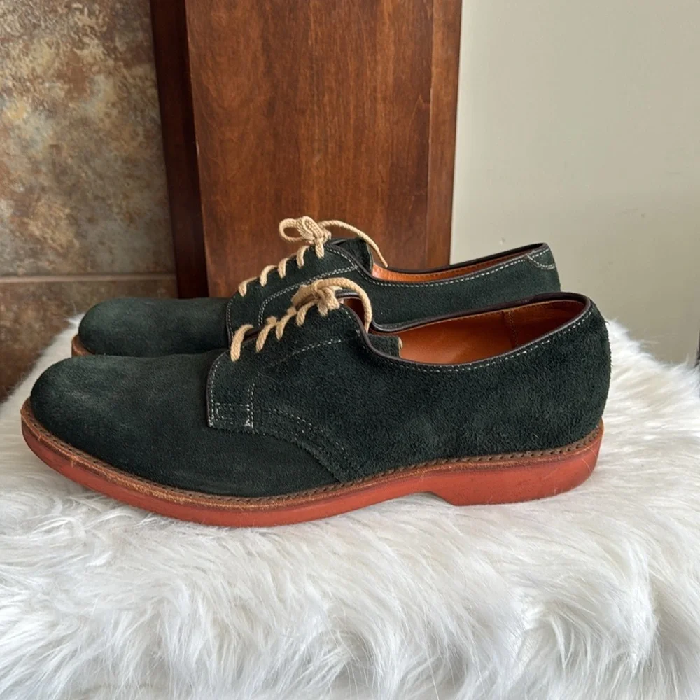 Cole Haan Vibram Classic Lace-Up Suede Oxford Green Suede Shoes size 9.5 D